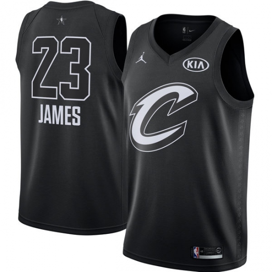 Men's Nike Jordan Cleveland Cavaliers #23 LeBron James Swingman Black 2018 All-Star Game NBA Jersey - Ujersey