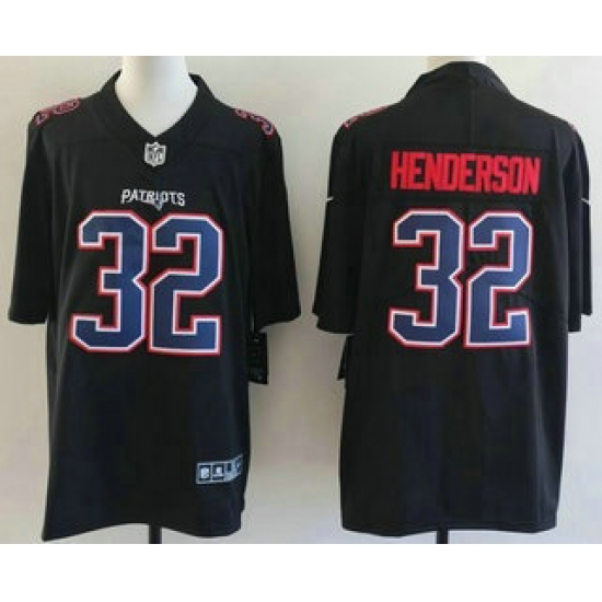 Men's New England Patriots #32 TreVeyon Henderson Limited Black Fashion Vapor Jersey - Ujersey