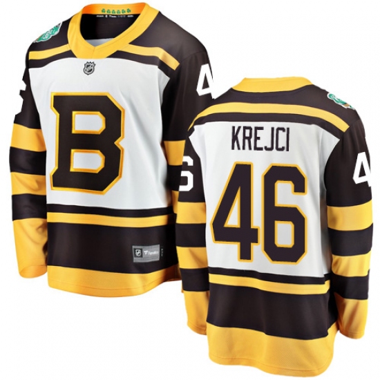 Youth Boston Bruins #46 David Krejci White 2019 Winter Classic Fanatics Branded Breakaway NHL Jersey - Ujersey