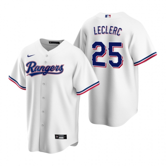 Men's Nike Texas Rangers #25 Jose Leclerc White Home Stitched Baseball Jersey - Ujersey