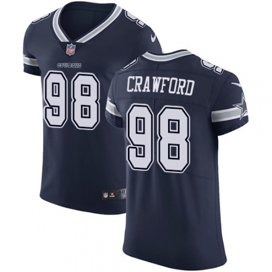 Men's Nike Dallas Cowboys #98 Tyrone Crawford Navy Blue Team Color Vapor Untouchable Elite Player NFL Jersey - Ujersey