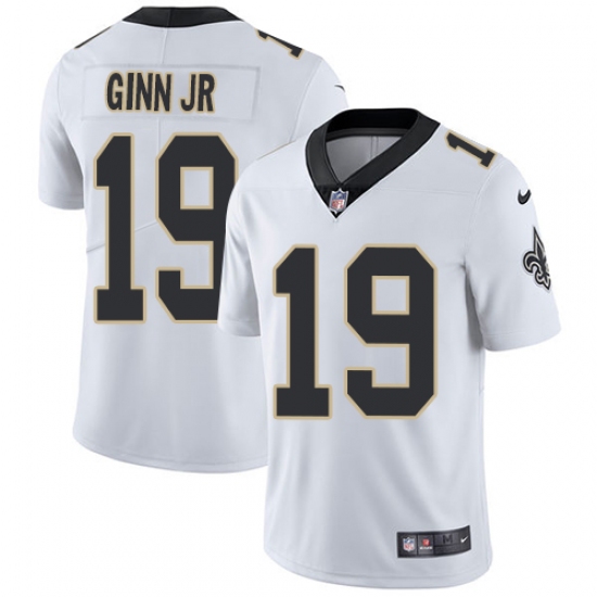 Youth Nike New Orleans Saints #19 Ted Ginn Jr White Vapor Untouchable Limited Player NFL Jersey - Ujersey