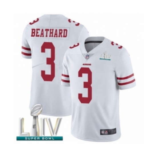 Men's San Francisco 49ers #3 C. J. Beathard White Vapor Untouchable Limited Player Super Bowl LIV Bound Football Jersey - Ujersey