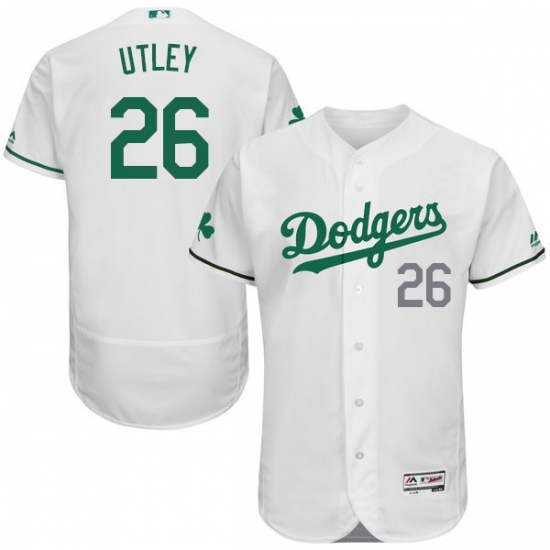 Men's Majestic Los Angeles Dodgers #26 Chase Utley White Celtic Flexbase Authentic Collection MLB Jersey - Ujersey