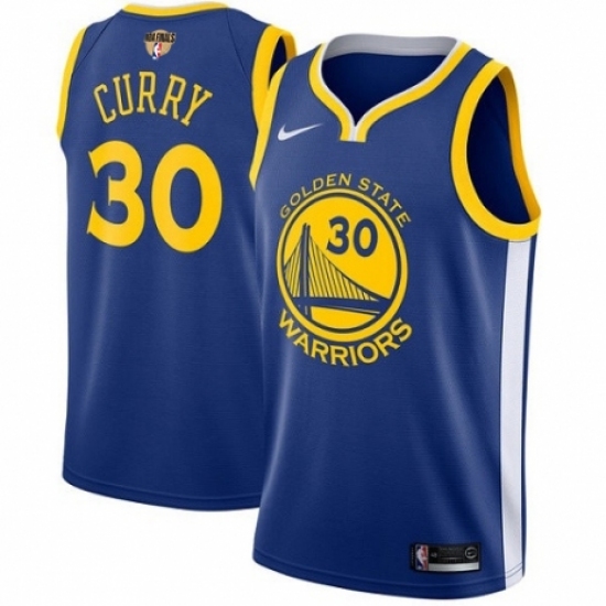 Youth Nike Golden State Warriors #30 Stephen Curry Swingman Royal Blue Road 2018 NBA Finals Bound NBA Jersey - Icon Edition - Ujersey