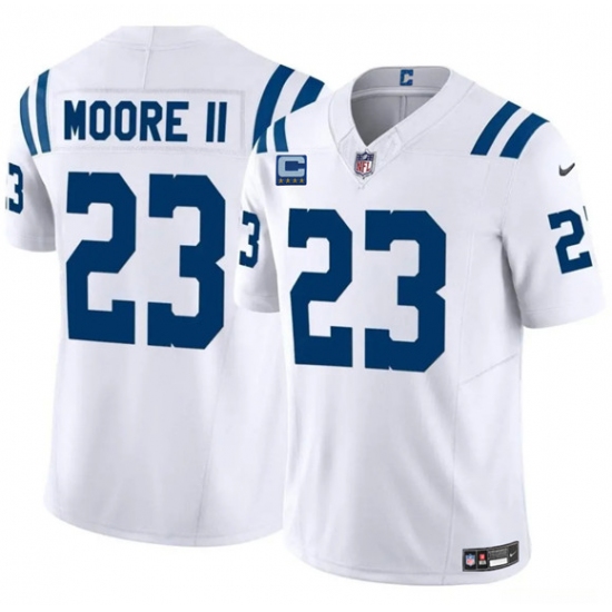Men's Indianapolis Colts #23 Kenny Moore II White 2025 F.U.S.E. With 4-Star C Vapor Limited Football Stitched Jersey - Ujersey
