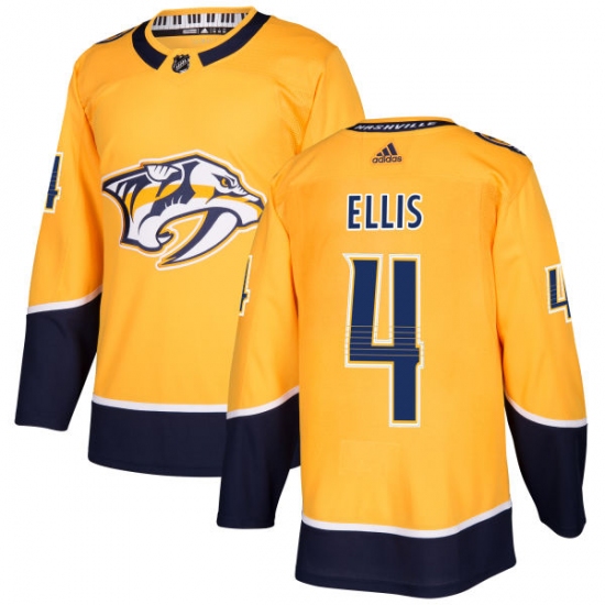 Men's Adidas Nashville Predators #4 Ryan Ellis Premier Gold Home NHL Jersey - Ujersey