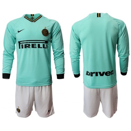 Inter Milan Blank Away Long Sleeves Soccer Club Jersey