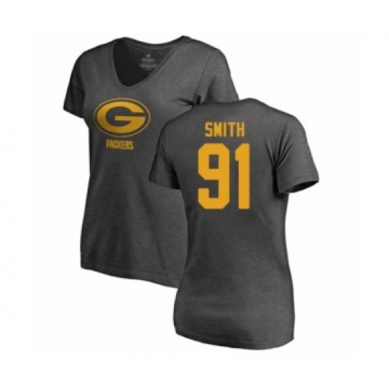 Football Women's Green Bay Packers #91 Preston Smith Ash One Color T-Shirt - Ujersey