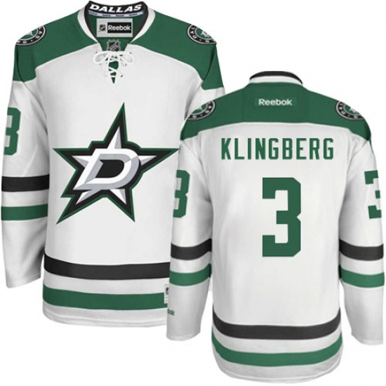 Women's Reebok Dallas Stars #3 John Klingberg Authentic White Away NHL Jersey - Ujersey
