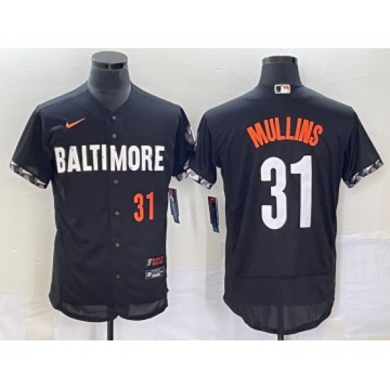 Men's Baltimore Orioles #31 Cedric Mullins Number Black 2023 City Connect Flex Base Stitched Jersey - Ujersey