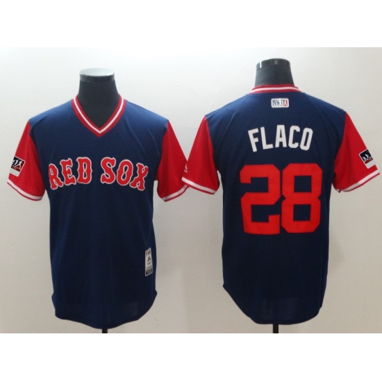 Men's Boston Red Sox #28 J.D. Martinez Flaco Navy Players Weekend Team Jersey - Ujersey