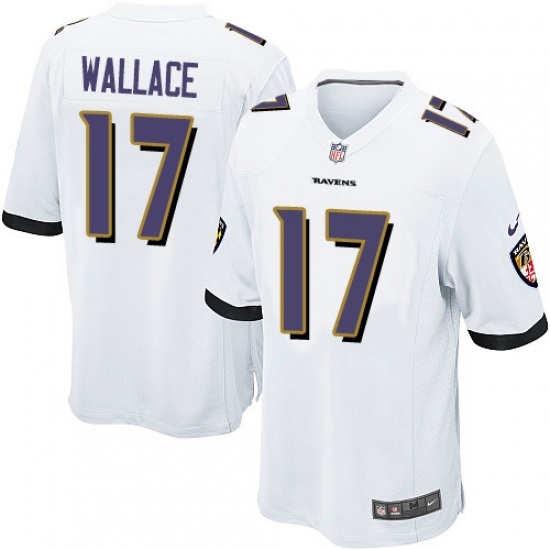 Men's Nike Baltimore Ravens #17 Mike Wallace Game White NFL Jersey - Ujersey