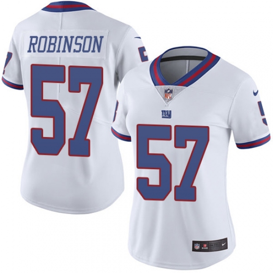 Women's Nike New York Giants #57 Keenan Robinson Limited White Rush Vapor Untouchable NFL Jersey - Ujersey