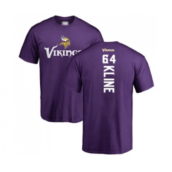 Football Minnesota Vikings #64 Josh Kline Purple Backer T-Shirt - Ujersey