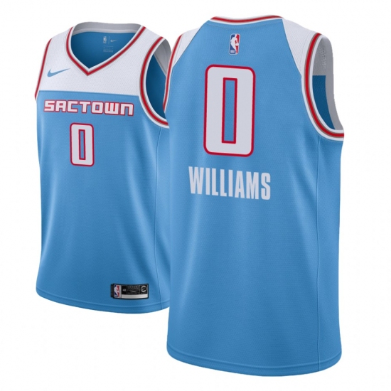 Men NBA 2018-19 Sacramento Kings #0 Troy Williams City Edition Blue Jersey - Ujersey