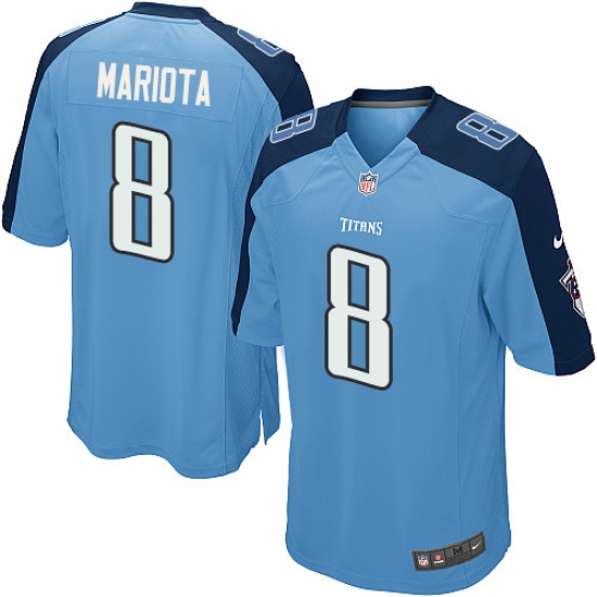 Men's Nike Tennessee Titans #8 Marcus Mariota Game Light Blue Team Color NFL Jersey - Ujersey