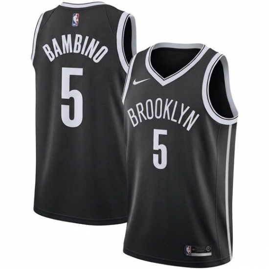 Men's Brooklyn Nets #5 Bambino Black Icon Edition Stitched Basketball Jersey - Ujersey