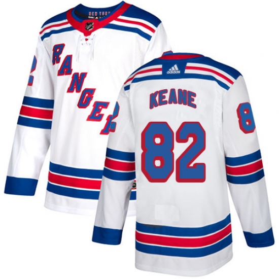 Youth Adidas New York Rangers #82 Joey Keane Authentic White Away NHL Jersey - Ujersey