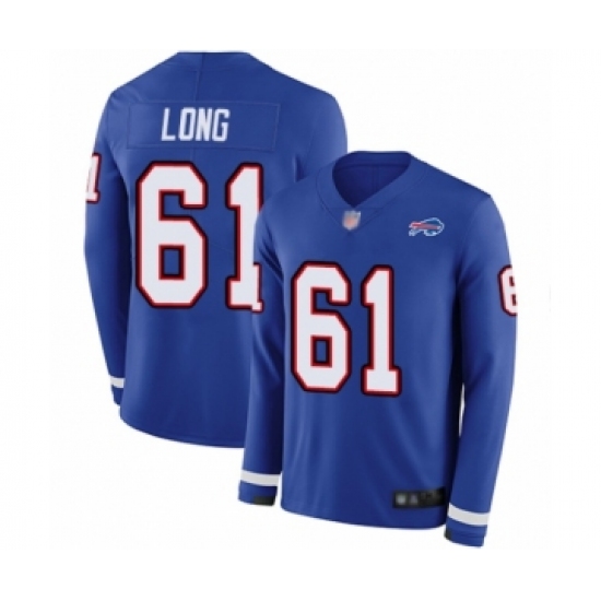 Youth Buffalo Bills #61 Spencer Long Limited Royal Blue Therma Long Sleeve Football Jersey - Ujersey