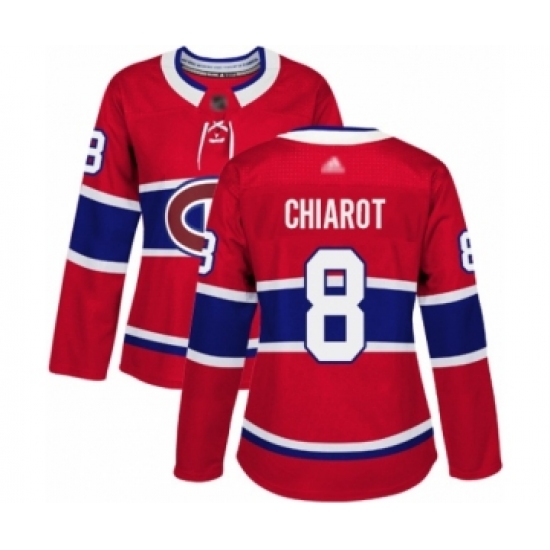 Women's Montreal Canadiens #8 Ben Chiarot Authentic Red Home Hockey Jersey - Ujersey