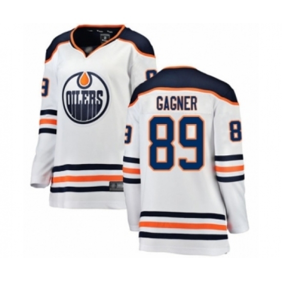 Women's Edmonton Oilers #89 Sam Gagner Authentic White Away Fanatics Branded Breakaway Hockey Jersey - Ujersey