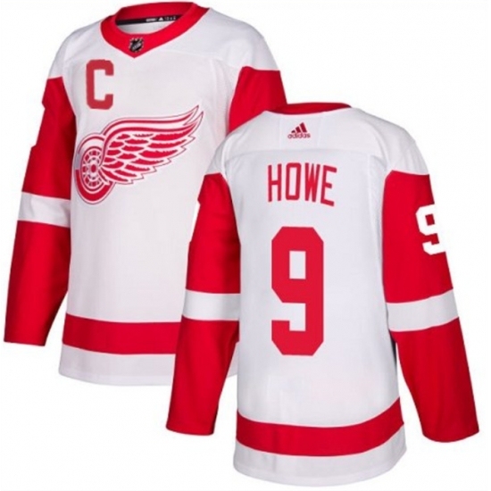 Men's Detroit Red Wings #9 Gordie Howe White Stitched Jersey - Ujersey