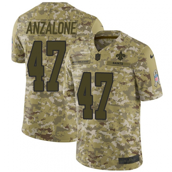 Youth Nike New Orleans Saints #47 Alex Anzalone Limited Camo 2018 Salute to Service NFL Jersey - Ujersey
