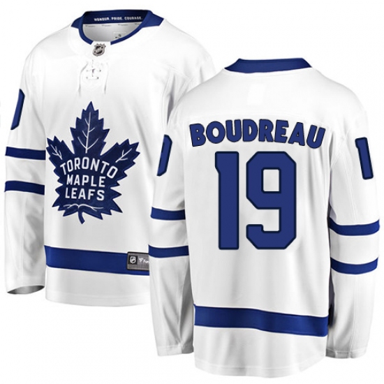 Men's Toronto Maple Leafs #19 Bruce Boudreau Fanatics Branded White Away Breakaway NHL Jersey - Ujersey