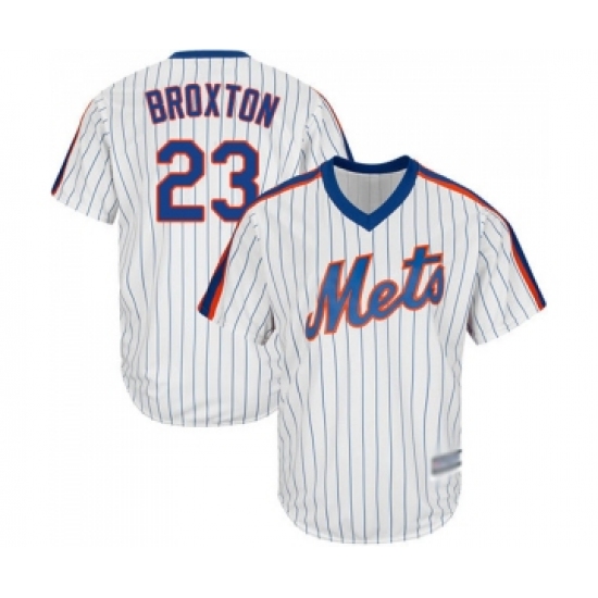 Youth New York Mets #23 Keon Broxton Authentic White Alternate Cool Base Baseball Jersey - Ujersey