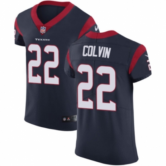 Men's Nike Houston Texans #22 Aaron Colvin Navy Blue Team Color Vapor Untouchable Elite Player NFL Jersey - Ujersey
