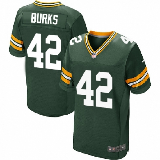 Men's Nike Green Bay Packers #42 Oren Burks Elite Green Team Color NFL Jersey - Ujersey