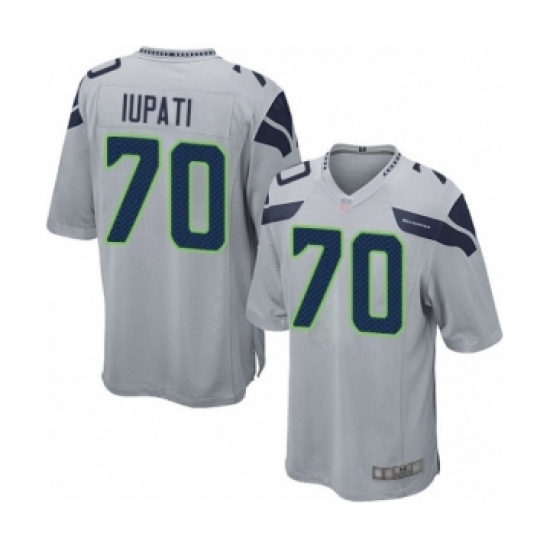 Men's Seattle Seahawks #70 Mike Iupati Game Grey Alternate Football Jersey - Ujersey