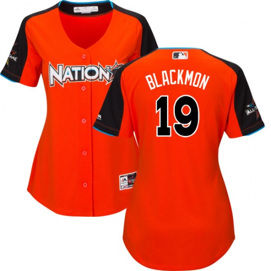 Women's Majestic Colorado Rockies #19 Charlie Blackmon Authentic Orange National League 2017 MLB All-Star MLB Jersey - Ujersey