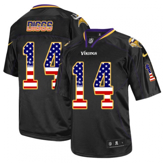 Men's Nike Minnesota Vikings #14 Stefon Diggs Elite Black USA Flag Fashion NFL Jersey - Ujersey