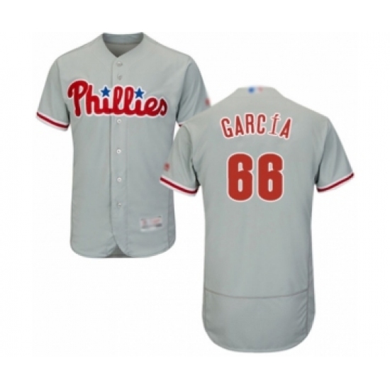 Men's Philadelphia Phillies #66 Edgar Garcia Grey Road Flex Base Authentic Collection Baseball Player Jersey - Ujersey