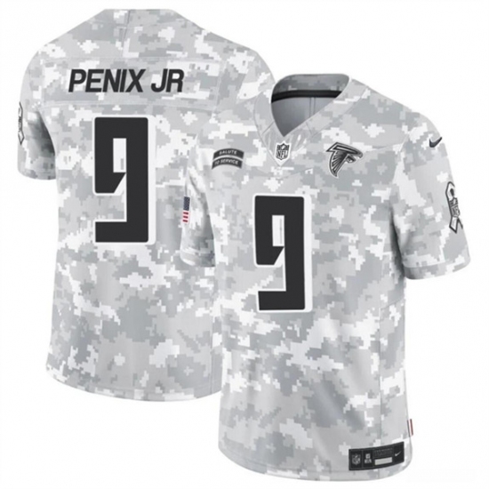 Men's Atlanta Falcons #9 Michael Penix Jr. 2024 F.U.S.E. Arctic Camo Salute to Service Limited Football Stitched Jersey - Ujersey