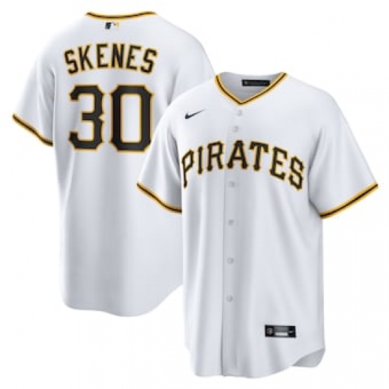 Men's Pittsburgh Pirates #30 Paul Skenes Nike White Home Replica Player Jersey - Ujersey