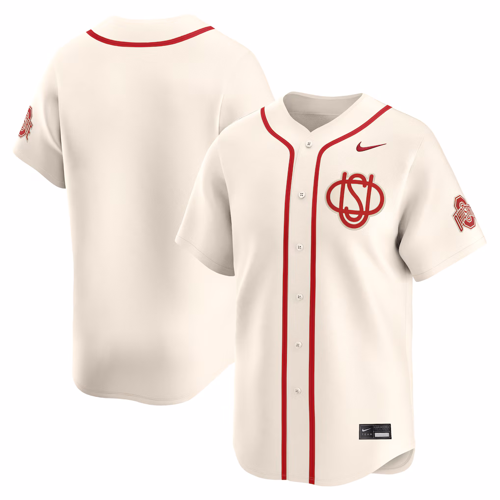 Men's Nike Cream Ohio State Buckeyes Alternate Limited Baseball Jersey