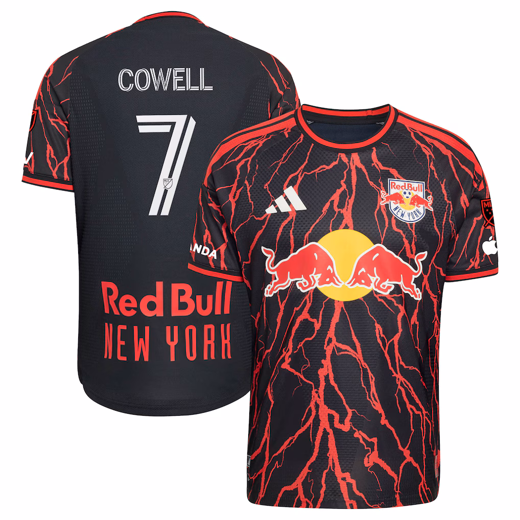 Men's New York Red Bulls Cade Cowell adidas Black 2026 The Rooted Kit On-Field Authentic Patch Jersey - Ujersey NHL