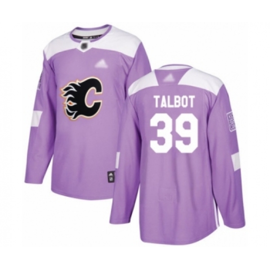 Youth Calgary Flames #39 Cam Talbot Authentic Purple Fights Cancer Practice Hockey Jersey - Ujersey