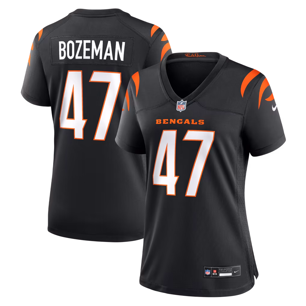 Women's Cincinnati Bengals Swayze Bozeman Nike Black Team Game Jersey - SUjersey01