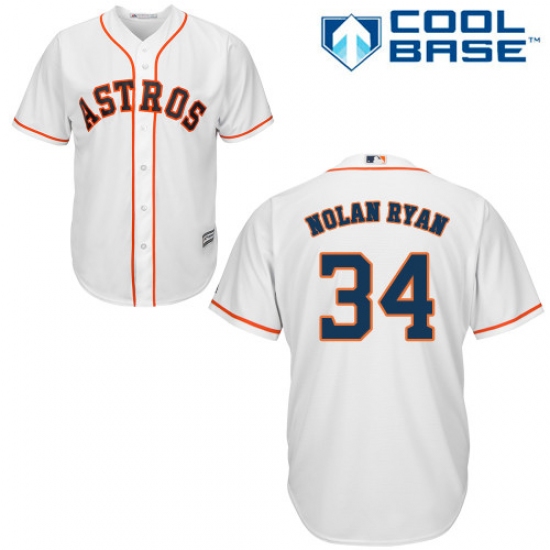 Women's Majestic Houston Astros #34 Nolan Ryan Authentic White Home Cool Base MLB Jersey - Ujersey
