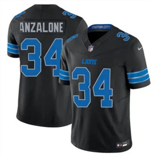 Youth Detroit Lions #34 Alex Anzalone Black Vapor Stitched Nike NFL Jersey - Ujersey