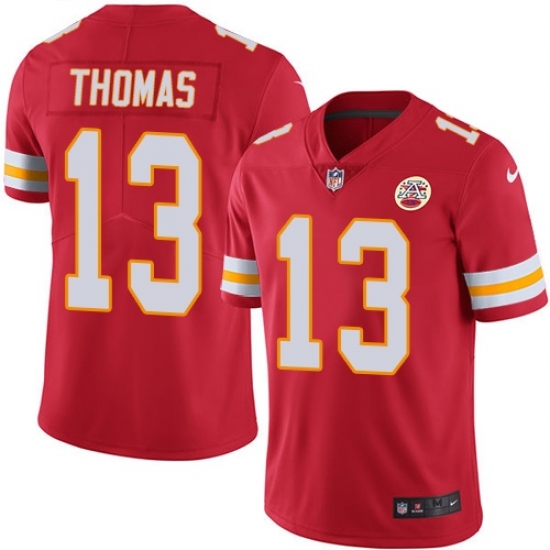 Youth Nike Kansas City Chiefs #13 De'Anthony Thomas Red Team Color Vapor Untouchable Limited Player NFL Jersey - Ujersey