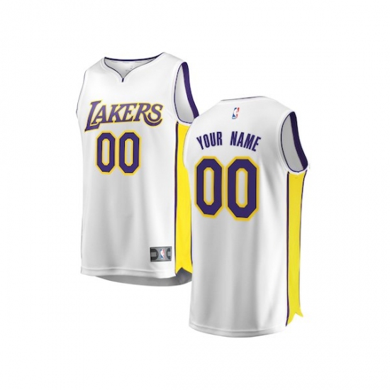 Youth Los Angeles Lakers Fanatics Branded White 2017/18 Fast Break Custom Replica Jersey - Association Edition - Ujersey