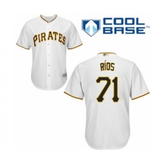 Youth Pittsburgh Pirates #71 Yacksel Rios Authentic White Home Cool Base Baseball Player Jersey - Ujersey