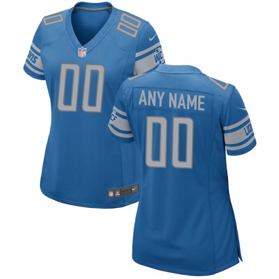 Women's Detroit Lions Nike Blue Custom Team Color Game Jersey - Ujersey