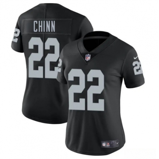 Women's Las Vegas Raiders #22 Jeremy Chinn Black 2025 Vapor Football Stitched Jersey(Run Small) - Ujersey