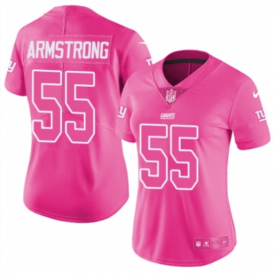 Women's Nike New York Giants #55 Ray-Ray Armstrong Limited Pink Rush Fashion NFL Jersey - Ujersey